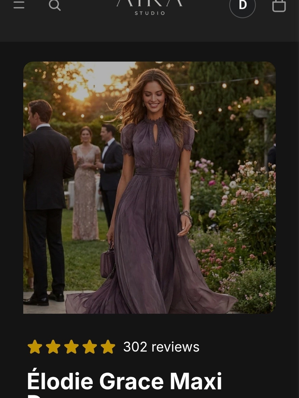 Aira Studio Élodie Grace Maxi Dress - Plum